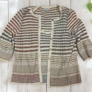 St. John Multicolor Striped Cardigan. 2 piece set!